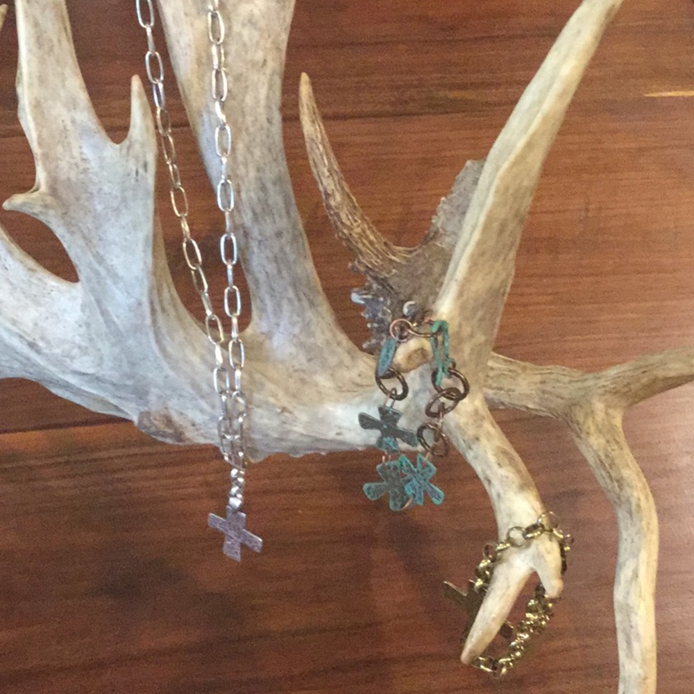 Cross necklace and bracelet set